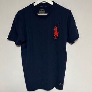 Polo RL Men's Blue Tee with Red Emblem